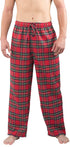 Norty Mens Flannel Pants Red Tartan Plaid