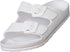 Norty Womens 2 Buckle Slide Clog White