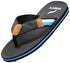 Norty Mens Flip Flop Sandal Black Blue Prepack 11041