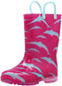 NORTY Tod Girls 6-10 Pink Dolphin Rain Boot 20009L