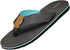 Norty Mens Flip Flop Sandal Grey Turquoise   11115