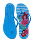 Norty Womens EVA Flip Flop Sandal Blue Hibiscus 22018A