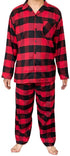 Norty Mens Flannel Pajamas Red Buffalo Plaid