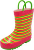 Norty Girls 11-3 Lime Stripe Rubber Rain Boot 16497 Prepack
