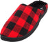 NORTY Mens M-2XL Red/Black Plaid Slippers 15040