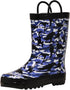 Norty Boys 11-3 Blue Dino Rubber Rain Boot 16246 Prepack