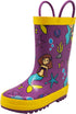 NORTY Tod Girls 6-10 Purple Mermaids Rain Boot 16453