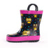 NORTY Tod Girls 6-10 Black Owls Rain Boots 16454