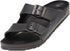 Norty Mens 2 Buckle Slide Clog Black