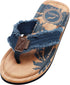 Norty MENS 8-13 MEMORY FOAM FLIP FLOP SANDAL INDIGO