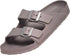 Norty Mens 2 Buckle Slide Clog Grey