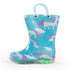 NORTY Tod Girls 6-10 Turq Unicorns Rain Boot 20100L