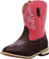 NORTY Tod Girls 6-10 Pink/Brown Cowboy Boot 80004