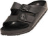 Norty WOMENS 6-11 SLIDE 2 BUCKLE CLOG BLACK