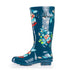 Norty Women Hi Calf 13 Rain Boot Blue Floral Prepack