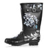 Norty Women Mid Calf 11 Rain Boot Black Floral Prepack