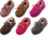 NORTY Little and Big Kids Boys Girls Unisex Suede Leather Moccasin Slip On Slippers, 40108