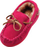 NORTY Little and Big Kids Boys Girls Unisex Suede Leather Moccasin Slip On Slippers, 40108