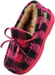 NORTY Toddler Little & Big Kid Boys Girls Fleece Plaid Moccasin Slip On Slipper, 40914