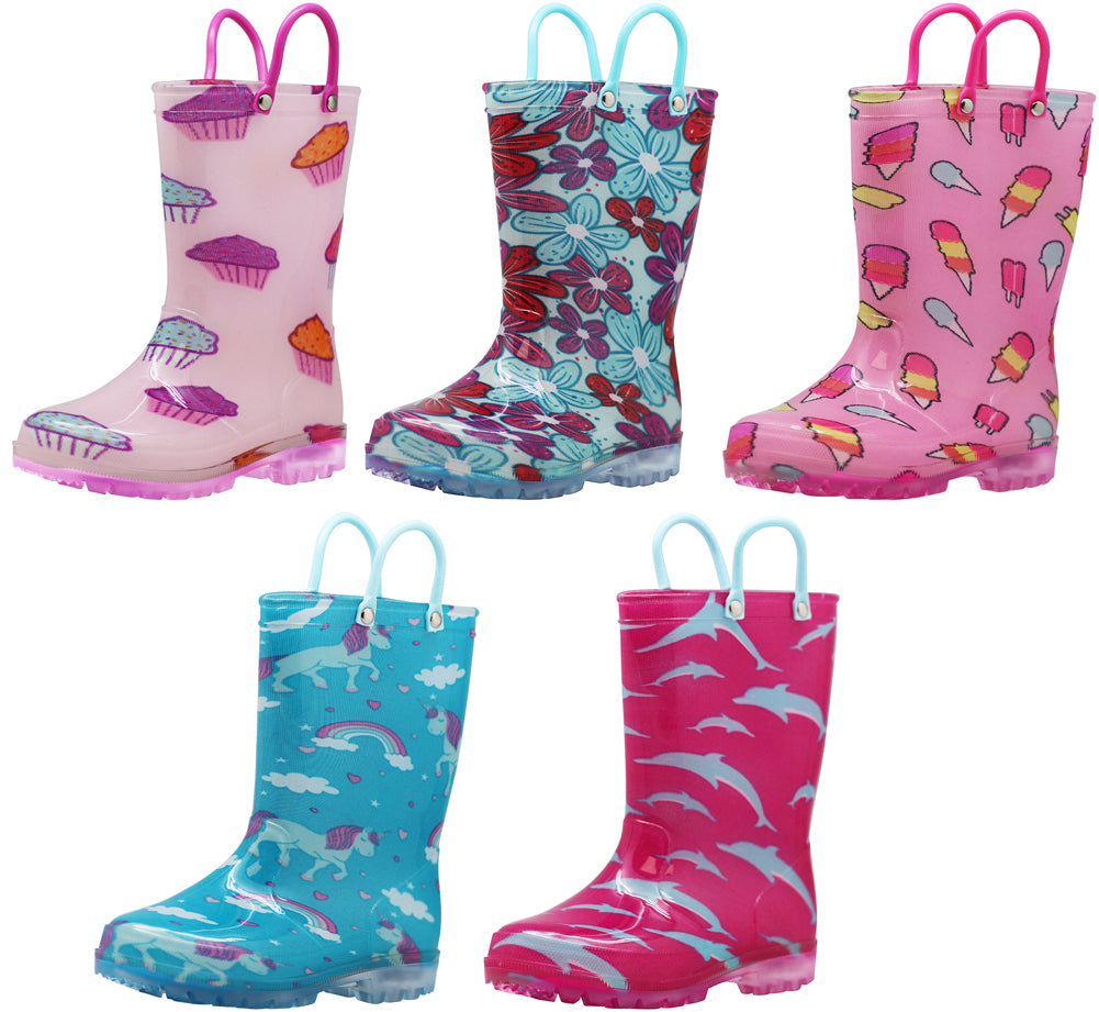 light up rain boots unicorn