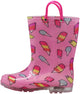 Norty Toddlers Little Big Kids Girls Waterproof PVC Light Up Rain Boots, 41274
