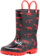 Norty Little Big Kids Boys Girls Waterproof PVC Light Up Rain Boots, 41279