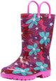 Norty Little Big Kids Boys Girls Waterproof PVC Light Up Rain Boots, 41279