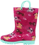 Norty Little Big Kids Boys Girls Waterproof PVC Light Up Rain Boots, 41279