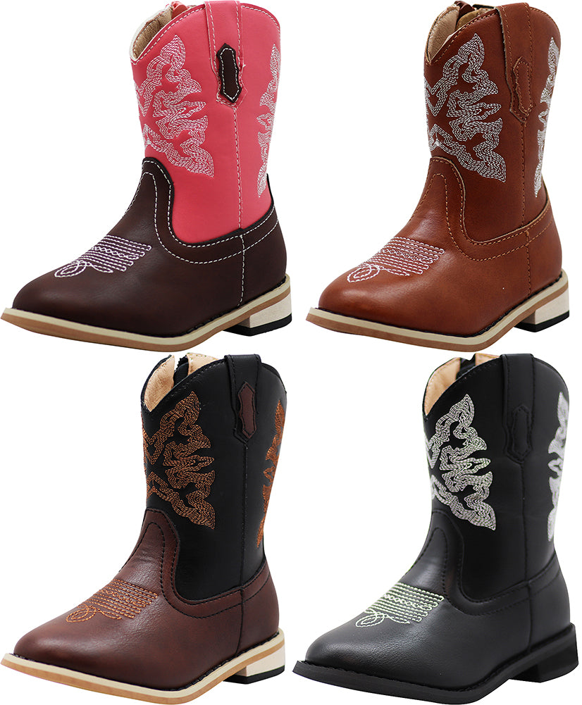  NORTY Unisex Little Kid Cowboy Boots for Girls and Boys -  Stylish Faux Leather Cowboy Boots | Boots